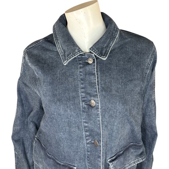 Me by Jennie Garth The Dylan Denim Jacket Washed Grey Blue Wash 1X NWT - Picture 7 of 14